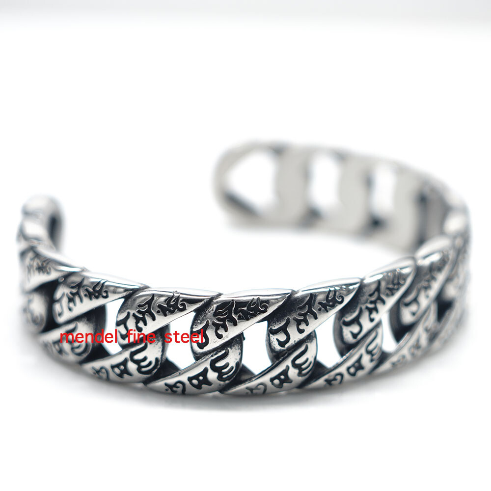 MENDEL Mens 10k 15mm Stainless Steel Gold Plated Miami Cuban Link Cuff Bracelet gallery