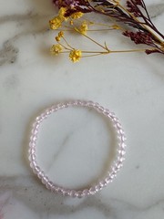 4mm 5A Ice- Clear Rose Quartz Bracelet