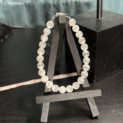 Selenite Natural Gemstone Bead Bracelet | Smooth Round 8mm