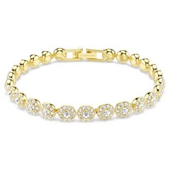 Swarovski Una Angelic Bracelet Round Cut White, Gold-Tone Plated Size M 5749386