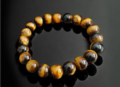 AAA Gold Tiger Eye Bracelet Natural Stones 10mm Unisex Stretch Bead Bracelet