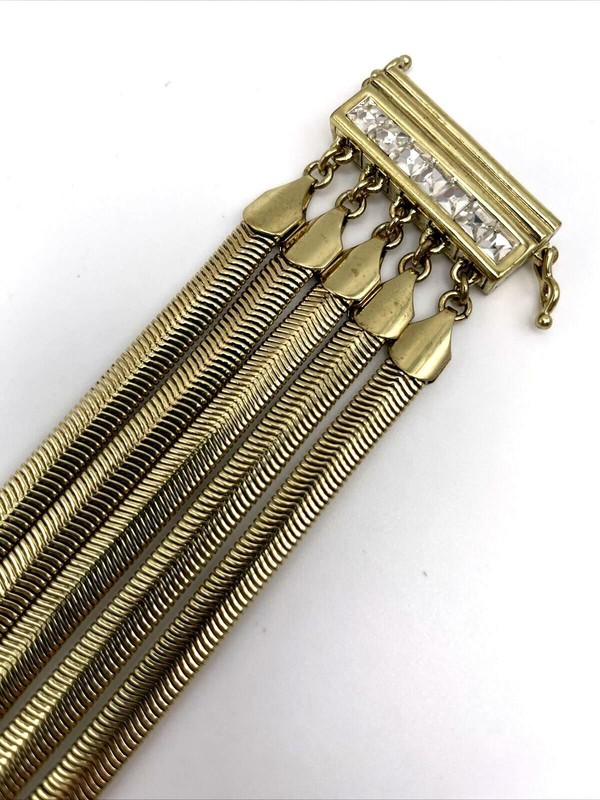 Heidi Daus "Snake Charmer" Multi-Strand Serpentine Gold-Tone Bracelet Small/Med gallery