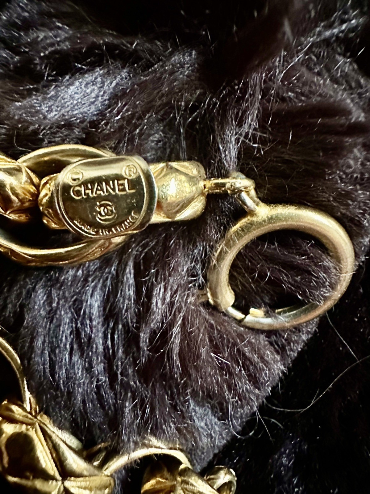 CHANEL Bracelet Bangle Coco CC Mark Vintage Gold Logo Chain F/S Turnlock gallery
