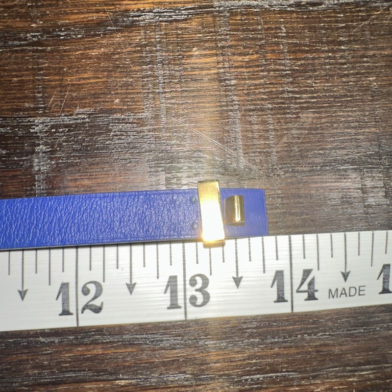 Hermes Bracelet Leather Mini Dog Double Tour Women Blue Gold Tone Hardware Box gallery
