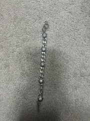 Brighton Curb Link Rhinestone Silver Plated Station Wide Women’s Bracelet