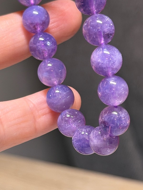 Lavender Moon Quartz Bead Bracelet Natural Deep Lavender High Quality Bracelet gallery