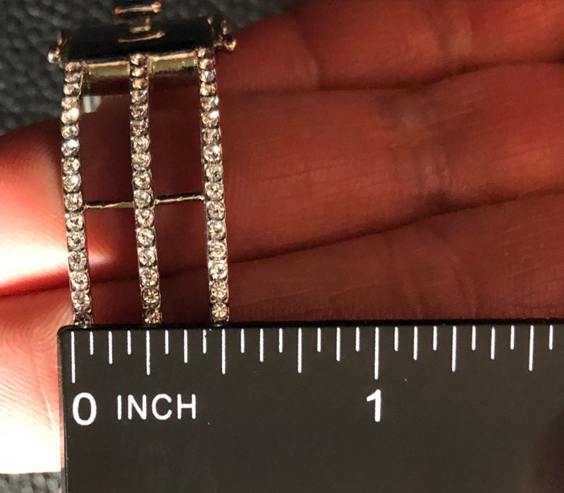 Silver Crystal Rhinestone Bangle Bracelet Chevron Wide Statement NORDSTROM 8001 gallery