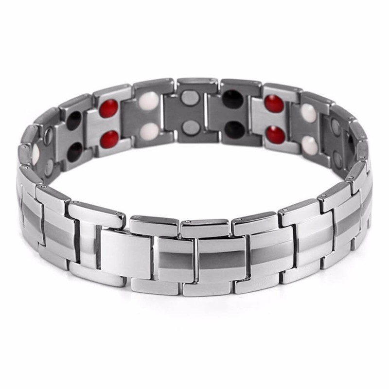Silver Magnetic Bracelet Therapy Arthritis Pain Relief 4 Element Energy Stress gallery