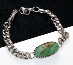 Chain Chrysoprase 925 Silver Plated Bracelet 9″ Valentine Jewelry Trendy JW