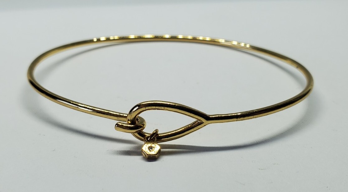 Origami Owl Gold Tone Hook And Eye Bangle Bracelet gallery