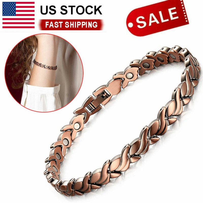 Adjustable Magnetic Therapy Bracelet Arthritis Pain Relief Copper Bangle Womens gallery