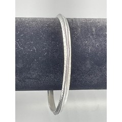 Chicos Silver Tone Hammered Texture Slim Bangle Bracelet Stacking Minimalist
