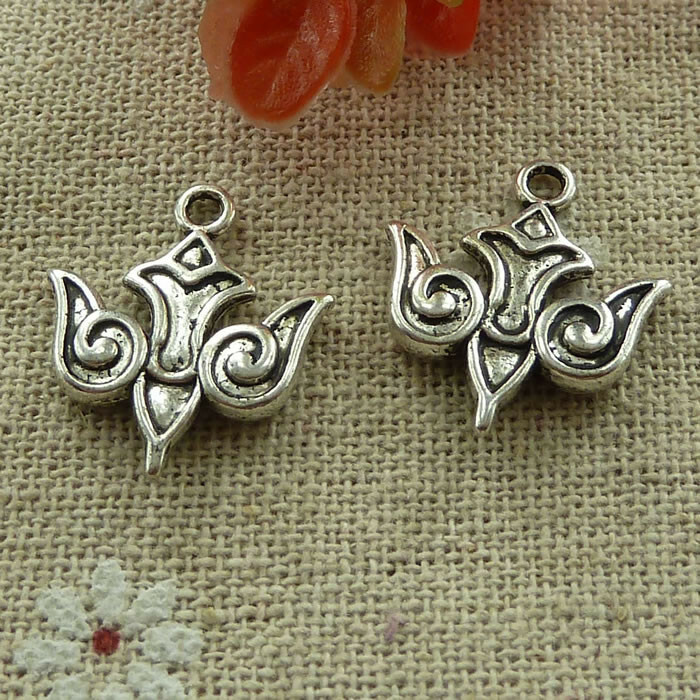 Free Ship 80 pcs tibetan silver peace dove charms 20X18mm L-2684