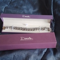 Daniels Silver Tone Stainless Steel Curb Link Lobster Clasp Bracelet No Returns!