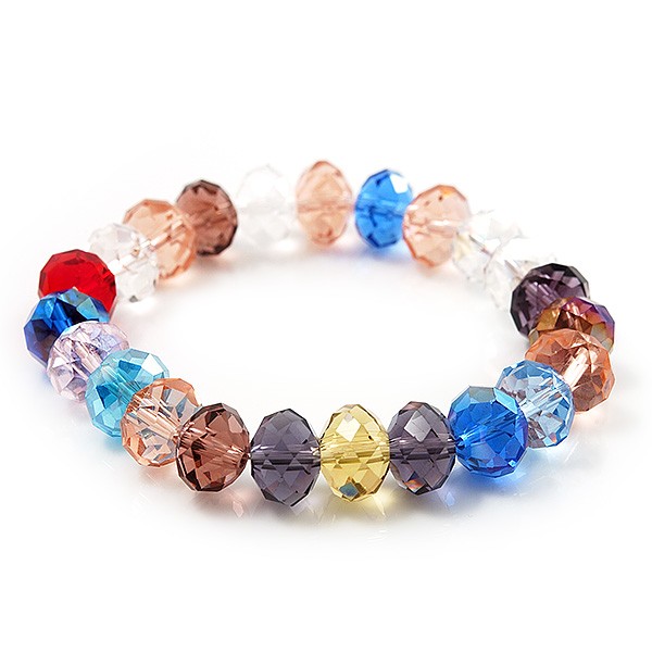 Multicoloued Glass Flex Bracelet - 18cm Length gallery