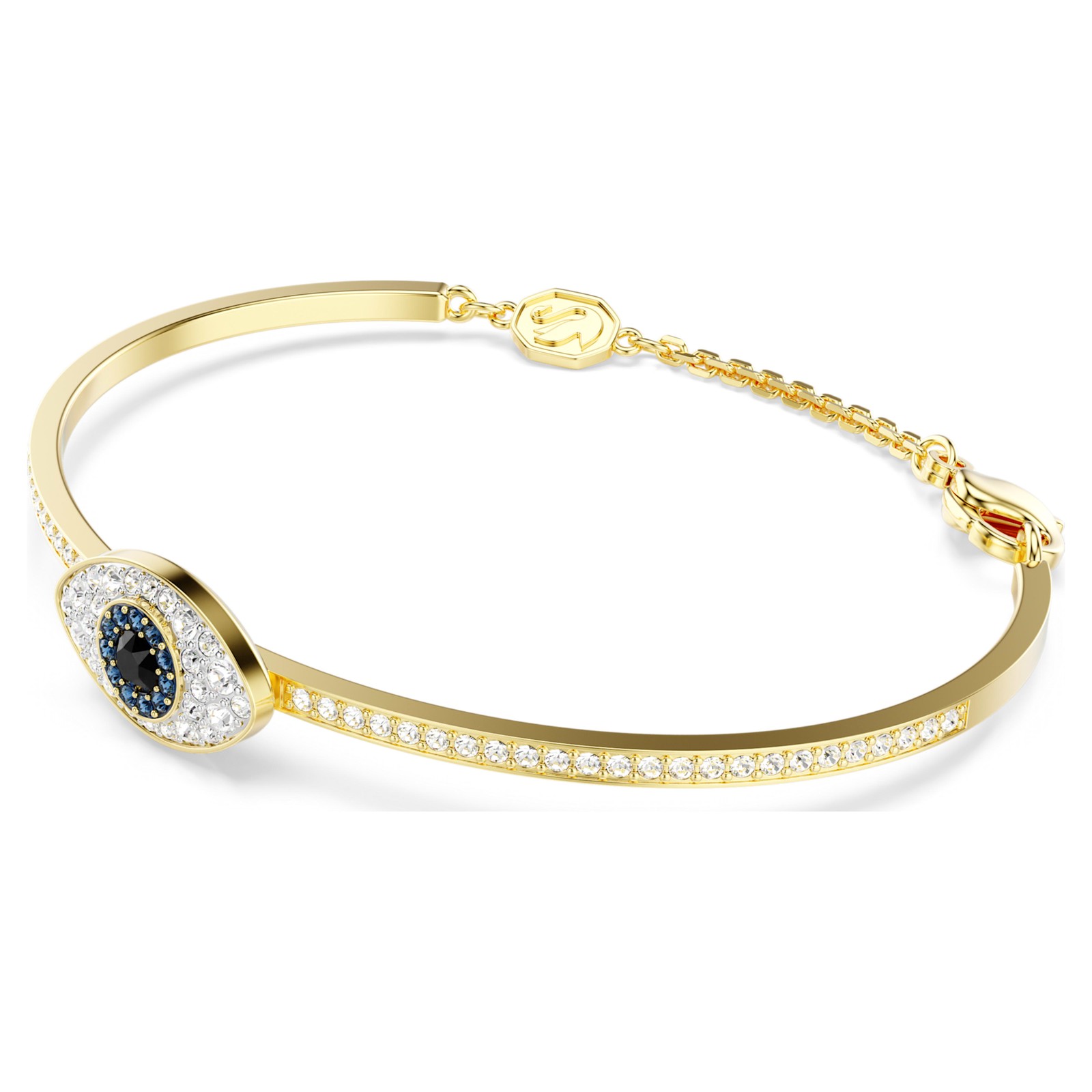 Swarovski Symbolica Bangle, Large, Evil Eye, Blue, Gold-Tone Plated 5700879 gallery