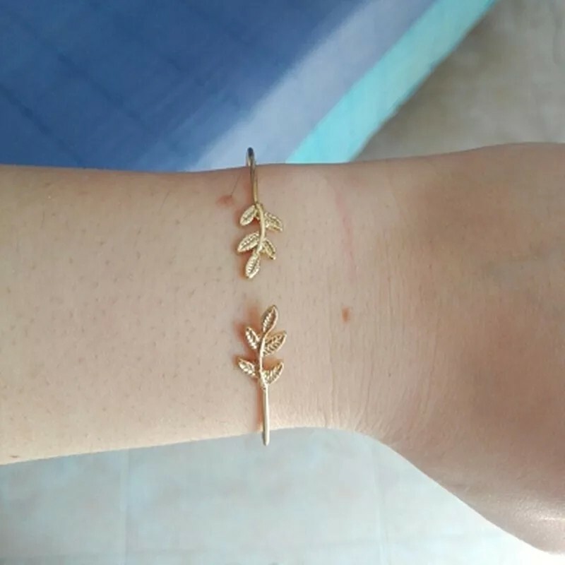 New Leaf Bracelets & Bangles Fashion Open Bangle Women Cuff Bracelet Pulseiras gallery