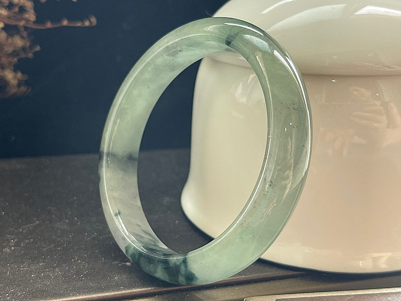 Certified natural grade ice colored Myanmar jade bracelet 58MM-0-5 gallery