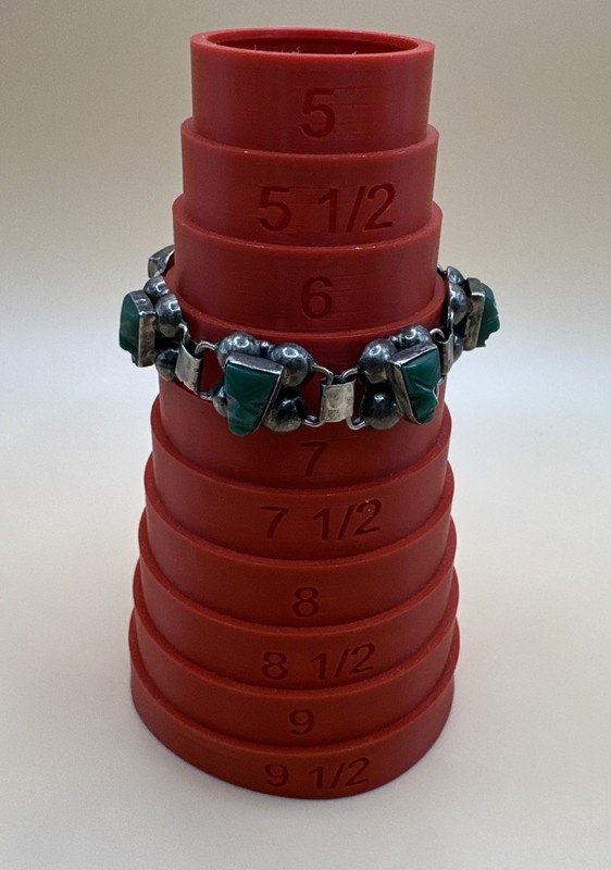 Vintage 925 Sterling Silver Green Onyx Aztec Idol Face Panel Link Bracelet gallery