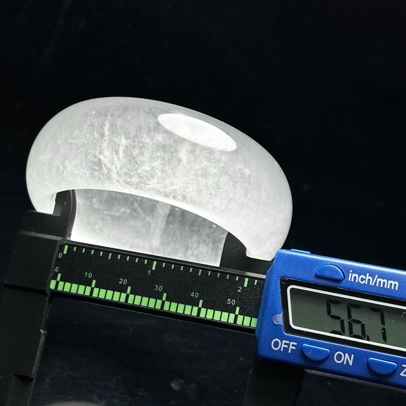 Certified Natural Ice White Myanmar Jade jadeite Tyre Bangle Bracelets 56mm gallery