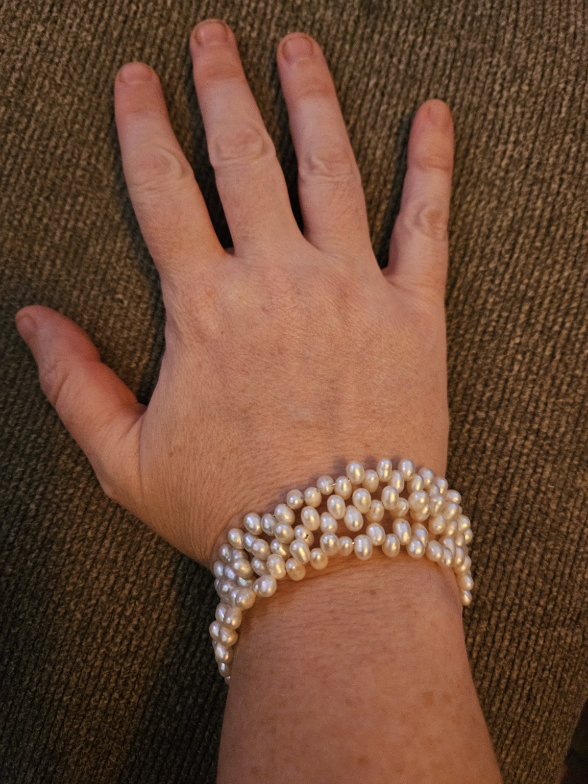 '90s White Elegant Wrap Bracelet Jewelry Pearls Beaded Vintage Boho Chic RARE!📿 gallery
