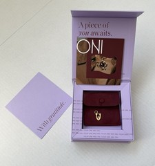 ONI Brand New! V | AMARE LETTER CHARM Silver Gold Plated 2 Gems Stones Orig $150