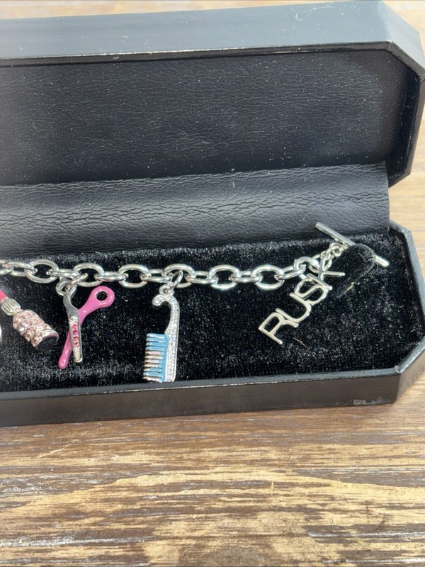 "BEAUTICIAN" STYLE GORGEOUS SILVER BRACELET BY RUSK SWAROVSKI CRYSTALS As Shown gallery