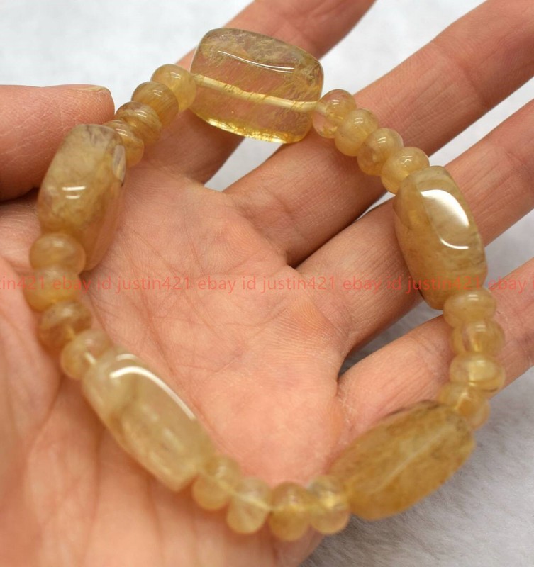 New Fashion Natural Pretty 5x8mm Tea Watermelon Tourmaline Gems Bracelet 7.5 In gallery