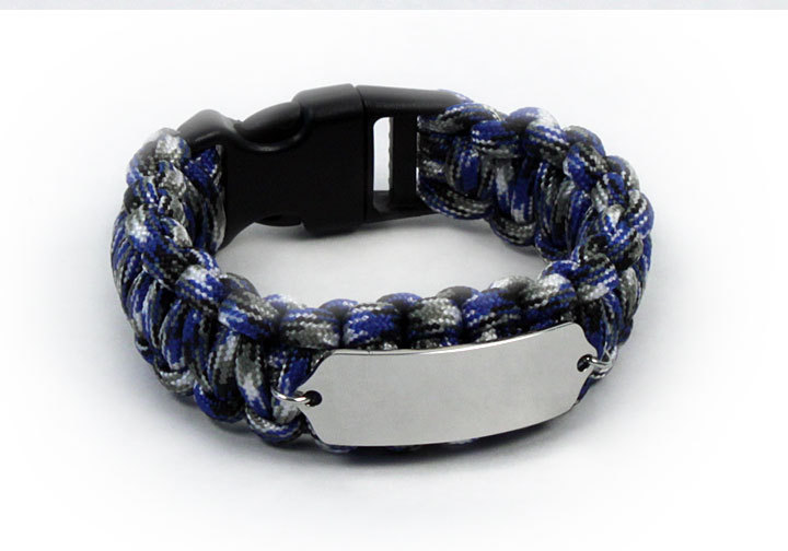 Paracord Travel ID Bracelet. Free engraving and Emergency wallet Card.