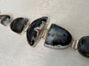 Snow Leopard Agate Bracelet – 7.5” – Moon Design Centerpiece – Silver Tone gallery