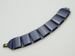 J. Crew Purple Enamel Rectangular Panel Link 7.5″ Statement Bracelet
