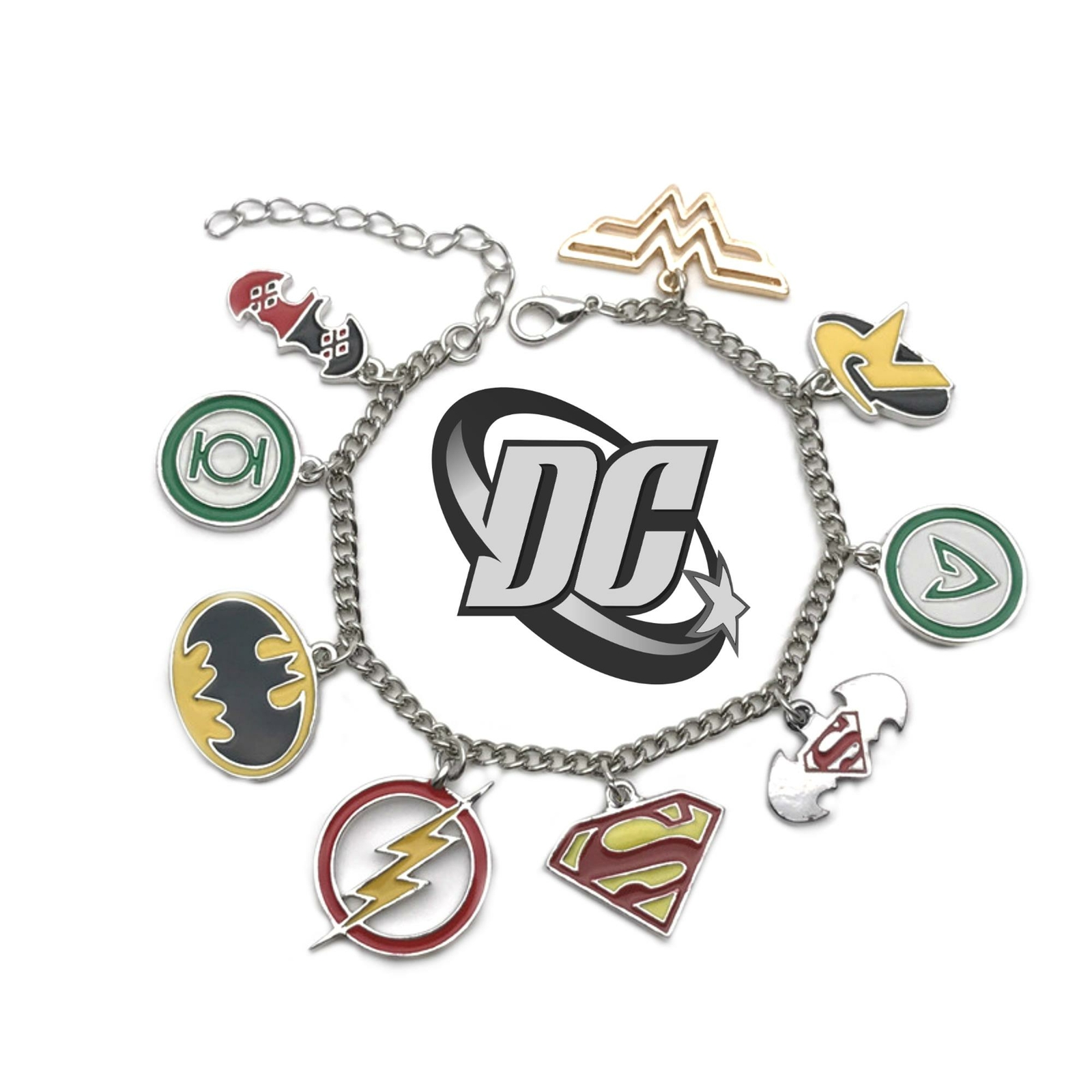 Superhero Movie/Comic Theme Multi Charms Jewelry Bracelet gallery