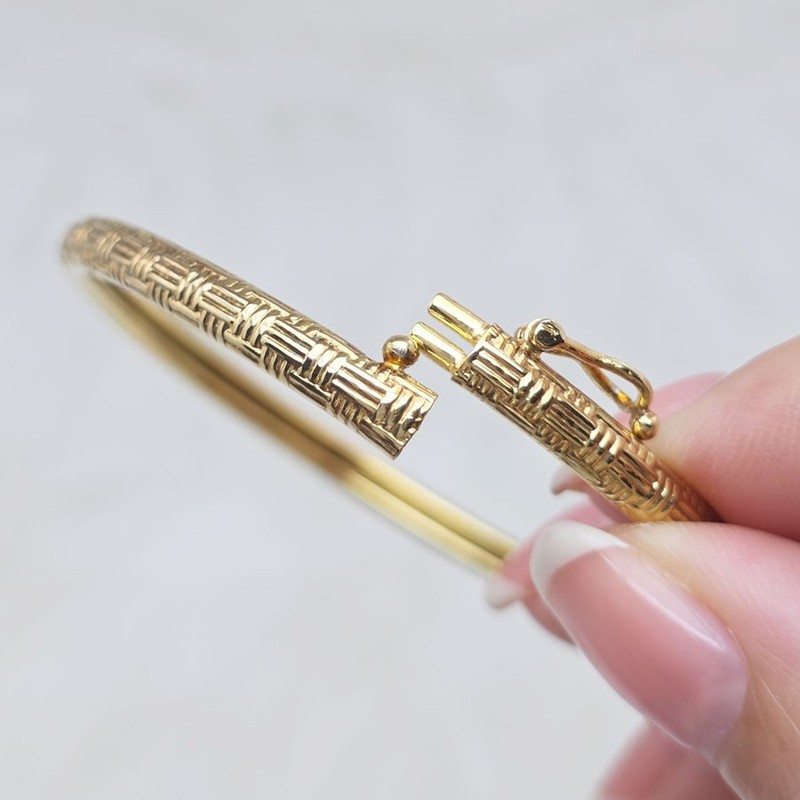 Textuer Silver 925 bangle plating gold gallery
