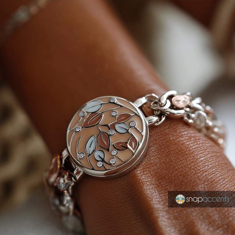 Choose Size | Silicone Stretch Snap Jewelry Ginger Charm Bracelet gallery
