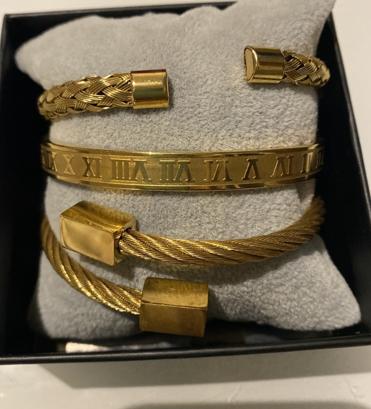 EYE CANDY LOS ANGELES DY TITANIUM 3 PIECE BRACELET BANGLE GIFT SET NEW RRP £120 gallery