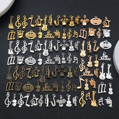 BLUK 100Pcs Music Mixed Charms DIY Jewelry Making Pendants