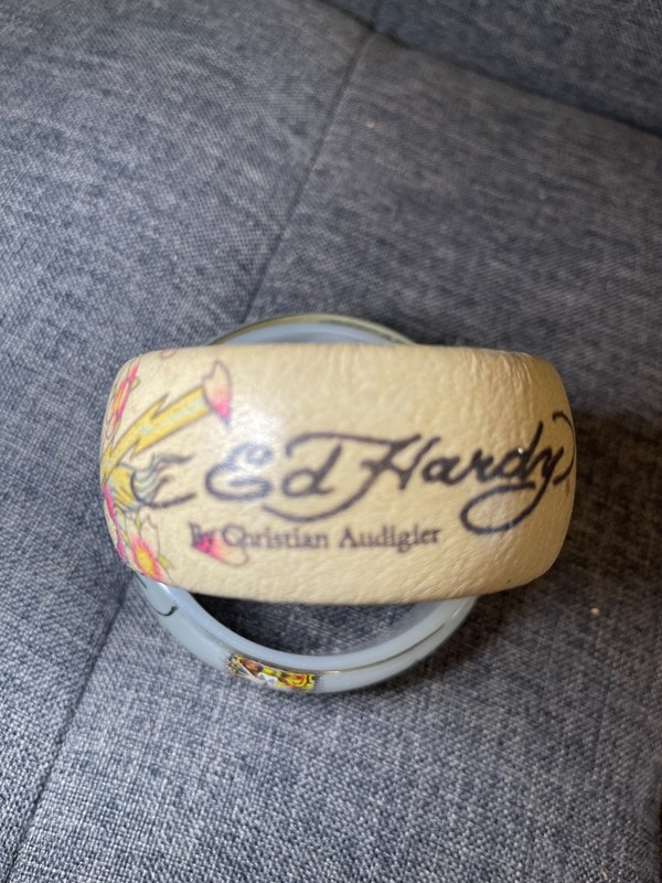 Ed Hardy Christian Audigier Bangle Bracelet Set 2 Tiger Skull Y2K gallery