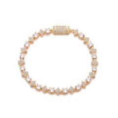 Unisex Iced Out CZ Zircon Chain Tennis Bracelet Charm 925 Silver Hip Hop 6MM