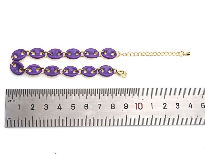 Enamel Hand Made Oval Anchor / Mariner Chain Bracelet, E520 gallery