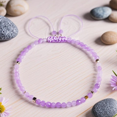 Natural Lavender Amethyst/Lilac Amethyst Healing Purple Crystal Women Bracelet