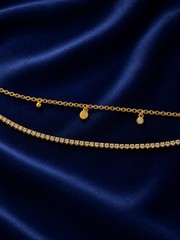 Stainless steel none tarnished Tennis Bracelet with Dangle Charms, zircon Stone