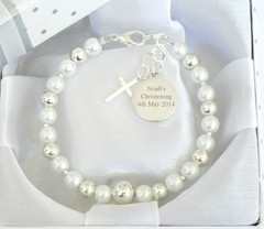 Boys/Girls 1st Holy Communion/Christening/Baptism Personalised Engraved Bracelet