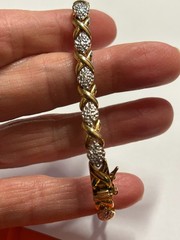 Vintage Vermeil Sterling Silver Classic “Hugs and Kisses” (XO) Tennis Bracelet