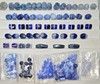 Lot of Blue Glass Stone & Misc Beads - 100+ Beads - See Photos gallery