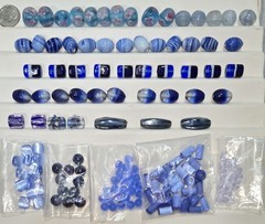 Lot of Blue Glass Stone & Misc Beads – 100+ Beads – See Photos