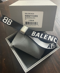 Balenciaga Black Silver Men’s Bracelet Designer