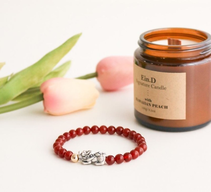 AAA Red Agate Pixiu Bracelet 6mm Gold Bead Natural Stone Lucky Gift Jewelry gallery