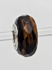 Chamilia Golden BrownTIGER’S EYE JEWELED COLLECTION Glass Sterling Bead XA-1