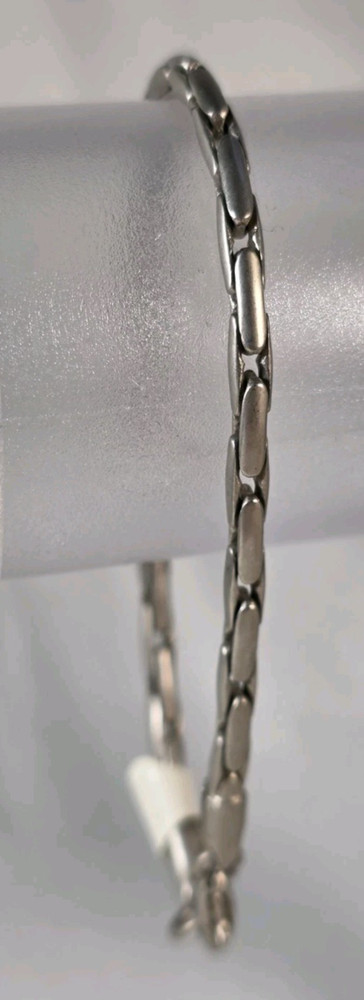 Unisex bracelet, stainless steel, 8" long, rice seed design (1)