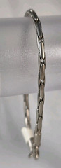 Unisex bracelet, stainless steel, 8″ long, rice seed design (1)